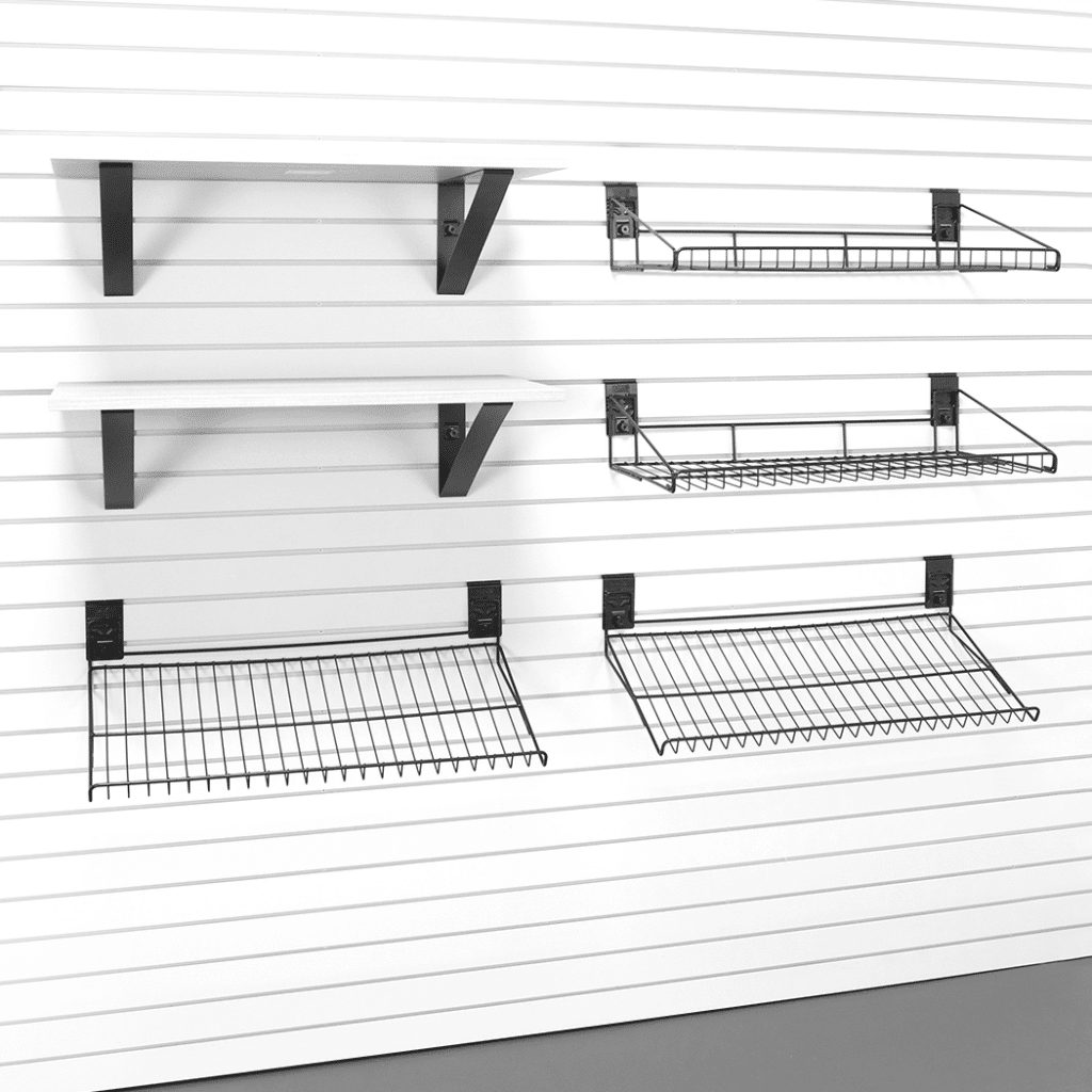 Transform your garage with the Milwaukee Slatwall Large Shelf Bundle. This collection of 6 premium shelves is your gateway to an impeccably organized space, offering unparalleled versatility and elegance.