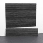 Presenting the durability and versatility of Milwaukee Slatwall’s 4ft Blackwood Laminated PVC, ideal for compact yet effective garage storage enhancements.
