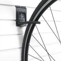 Vertical bike storage hook for slatwall systems