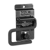 Innovative S-Hook by MKE Slatwall for pole-handled tools in garage storage.