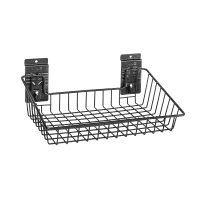 Enhance garage organization with MKE Slatwall's Small Basket, ideal for securely storing small to medium-sized items.