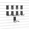 Milwaukee Slatwall's Small Hook Bundle: A comprehensive solution for streamlined garage organization, featuring 9 durable hooks with a secure lock system for easy repositioning.