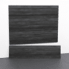 Elevate your garage's aesthetics with Milwaukee Slatwall’s compact 4ft Blackwood Laminated PVC, designed for resilient and efficient organization.