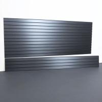 Close-up photo of Steel Slatwall panel texture and slot details