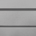 A detailed view of the Textured Grey finish, showcasing the intricacy and resilience that characterize Milwaukee Slatwall’s 4ft Laminated PVC, designed for a modern and durable garage organization.