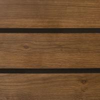 Close-up swatch sample of Western Cedar Slatwall with woodgrain finish