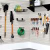 MKE Slatwall laminated garage panels for fall cleanup storage solutions.
