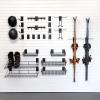 Extra Large Ski Storage Bundle with slat wall hooks and ski racks for garage organization