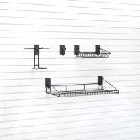 Compact ski storage solution with hooks and racks