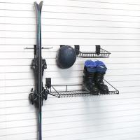 Ski hooks and boot rack for small ski storage bundle