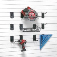 Wall tool holder setup using the Small Tool Bundle accessories