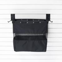 Medium Grab & Go Tote Bag mounted on slatwall for garage storage