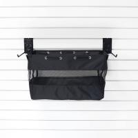 Small Grab & Go Tote Bag mounted on garage slatwall for storage