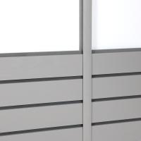 Slatwall division trim connecting garage panels seamlessly