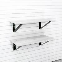 PVC laminate wall shelf two pack for garage organization and indoor storage